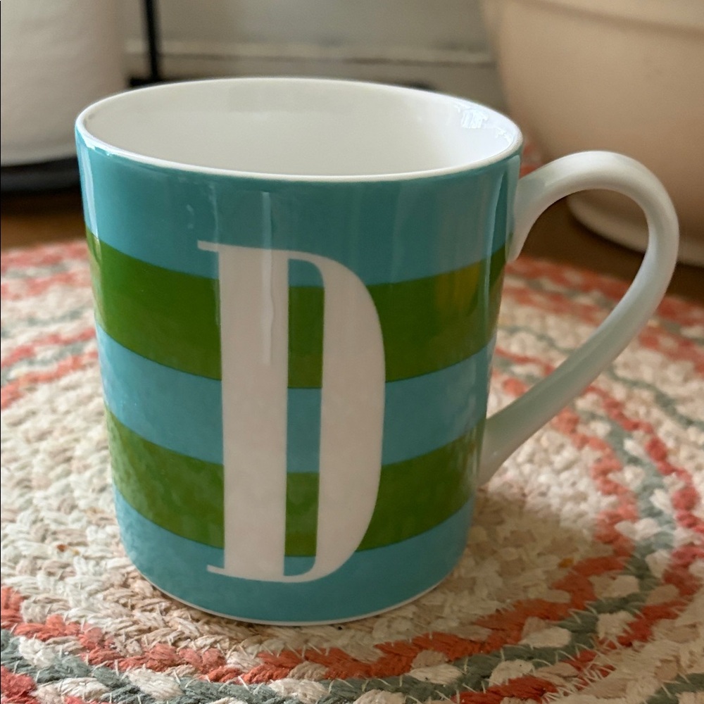 Lennox kate spade Blue and Green Striped Mug